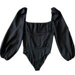 Princess Polly  Black Bodysuit with Puffy Sleeves - NWOT Photo 0