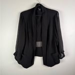 City Chic Black Sheer Open Front Blazer Jacket Photo 1