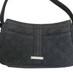 Vera Bradley  Black Quilted Shoulder Bag with Crescent Shape Photo 0