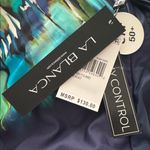 La Blanca  Seas Navy and Aqua Bandeau One-Piece Swimsuit 6 NWT Photo 4