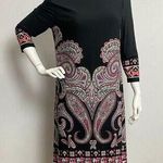 International concepts INC Dress Women's Black Pink Paisley Shift Size 10 Photo 0