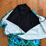 Lands' End Lands Ends One Piece Swimsuit Swim dress blue green tropical size L NWOT Photo 6