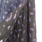 JM Collection  Black Purple Paisley Wrap Midi Skirt Whimsygoth  Size L Photo 4