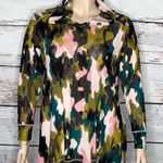 LOGO By Lori Goldstein LOGO Lounge by Lori Goldstein 1X Camo Print Long Sleeve Sheer Mesh Top w/ Hood Photo 0