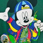 Mickey unlimited Vtg 90's Hip Hop Mickey Sweatshirt Green USA Made XL Photo 2