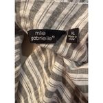 Mlle Gabrielle  Long Gray And White Stripped Button Down Dress XL Photo 5