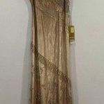 Matini Y2K Gun Metal Beaded Gold Gown Prom Dress Size 8 NEW Photo 0