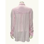Luxurious Cozy Fabrics Pink White Striped Long Sleeve Button Down Womens Shirt M Size undefined Photo 2