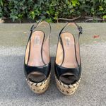 Valentino Garavani Valentino patent leather chevron espadrille slingback wedge sandal IT 38 US 8 Photo 6