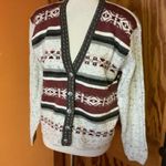 Vtg 80s fair isle cardigan sweater Size M Photo 6
