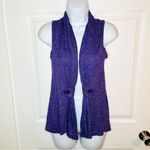 Casual Land Sleeveless Stripe Deco Button Shawl Vest Purple S Purple Photo 2