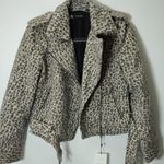 ZARA  ANIMAL PRINT BIKER JACKET size S wool blend Photo 13