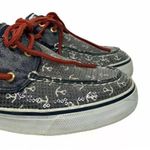 Sperry Womens  Top-Sider Boat Shoes Nautical Red White Blue Anchors Sequins Sz 9 Photo 2