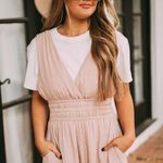 These Three Boutique Mauve Linen Pocket Romper Photo 0