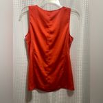 Ann Taylor Sleeveless Blouse Top Women’s 4 Orange Satin Look Career Work Photo 2