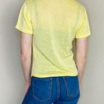 Vintage 70’s Yellow Crochet Preppy Short Sleeve Light Sweater Photo 4