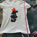 Disney  Minnie Mouse Silhouette Graphic Tee Women’s S White Red Bow 100% Cotton Photo 10