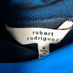 Robert Rodriguez Sheath Dress Plunge V-Neck Black Mesh Cobalt Electric Blue Sexy Photo 8