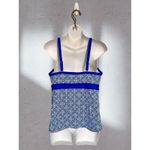 Lands' End  Keyhole Tankini Top Fresh Boreal Blue Tile Pattern Size 10D NWOT!!! Photo 3