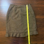 Michele brown tweed ruffle hem pencil skirt size 4 Photo 6