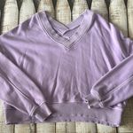 Aerie  V Neck Sweatshirt Purple Size S Photo 0