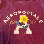 Aeropostale women's size large burgundy classic crew shirt Photo 1