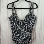 MiracleSuit Women’s 14 Black White Patterned One Piece Swim Photo 0