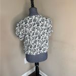 Monday Fun Stitch Fix NWOT Floral Black and White Faux Wrap Women's Blouse Photo 6