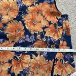 Babaton Aritzia Hopkins Blouse Floral Top Navy Orange Front Tie Women’s XXS Photo 7