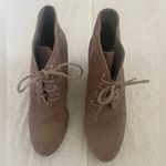 Faux Suede Closed Toe, Wedged Heel, Ankle Booties Gray Size 8 Photo 2