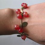 Red Sweet Cherry Crystal Beads Bracelet Photo 4
