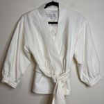 Trina Turk  White Wrap Blazer Jacket Belted Kimono Sleeve Size 6 Photo 1