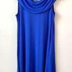 David Meister  Jersey Knit Dress Blue L Photo 0