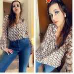 70s dagger collar groovy shirt Blue Size L Photo 0