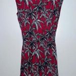 Chevignon Red Tropical Palm Tree Cap Sleeve Mini Dress Size 8 Photo 0