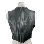 SKIMS  Women's Black Faux Vegan Leather Sleeveless Back Zip Crop Tank Top Size L Photo 1