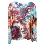Time and Tru Plus Size 2X Top Handmade Tie Dye Long Sleeve Earthy Blue Boho 628 Photo 1