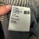 Gray Striped Slack Capris Photo 2