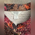 Christopher & Banks Women Jacket Blazer Size L Petite Button Floral Leaf Quilted Photo 6