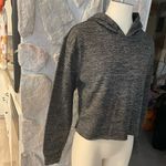 Ymi  Juniors Dark Gray Cropped Hooded Shirt- Size XL Photo 2