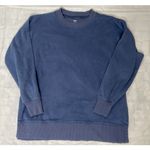 Aerie  Blue Fuzzy Crewneck Oversized Sweatshirt Size XS Split Side Relaxed Photo 13