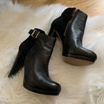 Michael Kors  black suede and leather booties 4 inch heel size 7 1/2 Photo 0