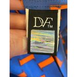 Diane Von Furstenberg  Blue‎ And Orange Silk New Cahil Printed Blouse Size 0 Photo 9