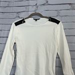 Vintage Lauren Ralph Lauren Zip Shoulder Ribbed Top White Y2K Preppy Streetwear Size M Photo 5