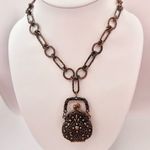 Filagree purse locket pendant necklace Photo 0