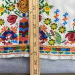 Somya Collection‎ Peasant Top Woman Small White Floral Embroidered 1/4 Sleeves Photo 4