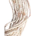 Vintage Multi Strand Seed Bead Necklace Glass Beads Beach Vacation Statement 31" White Photo 1