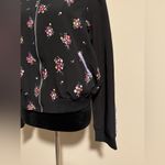EUC Jolie Vie Black and Purple Floral Zip Up Bomber Jacket with pockets size XL Photo 4
