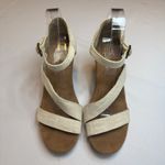 Toms  NEW Natural Linen Clarissa Canvas Espadrille Wedge Sandals Size 9.5 Summer Photo 9