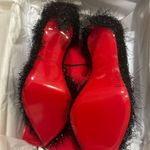 Christian Louboutin Iriza 100 Half d'Orsay Pointed Toe Heel Pumps Black 37 NEW Photo 8